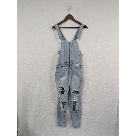 Vanilla Star Denim - Womens Vanilla Star Distressed Overalls Denim Blue‎ Size 5